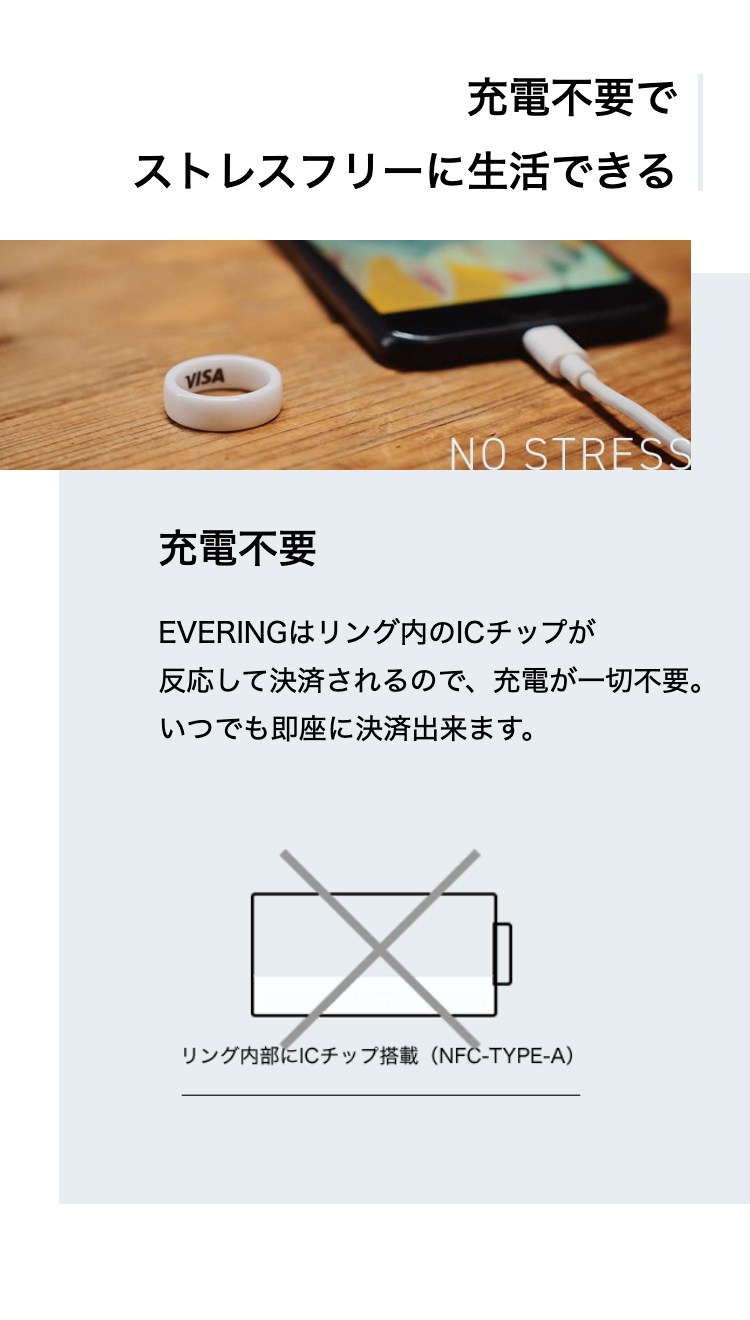 充電不要で
ストレスフリーに生活できる